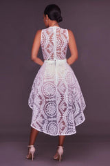 High&Low-Anzug mit Spitzenmuster