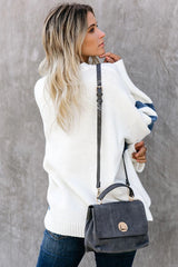 Suéter de punto con bloques de colores "Abraza la temporada"