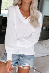 Mi querido top de punto con cuello en V