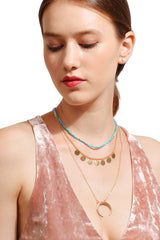 Collar de luna con colgante de cuentas