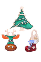 Dreifache Weihnachtsbaum-Brosche