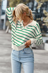 Suéter de punto de manga larga a rayas Give You Joy