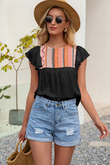 Top con volantes y estampado bohemio Closer To You