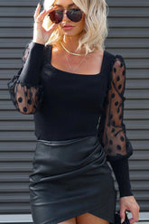 Top de manga larga transparente con lunares Let's Go Light