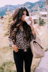 Everlee Leopard Print Long Sleeve Shirt