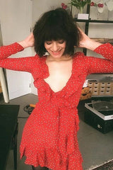Vestido con volantes de lunares