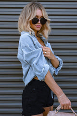 Mi mejor top de mezclilla de manga larga recortado para todos los días