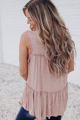 Frisches und kokettes rosa ärmelloses Tanktop