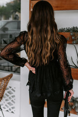Crazy About You Lace Long Sleeve Top