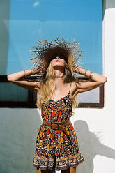 Minivestido con estampado de espaguetis