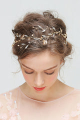 Diadema con hojas de cristal