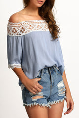 Sweet Memories Off the Shoulder Eyelet Top
