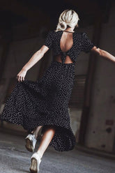 Galaxy Dot Maxikleid mit Schleife auf der Rückseite