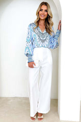 Feeling Your Best Print Long Sleeve Top