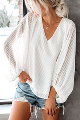 Chic Frills Balloon Sleeve Lace Top