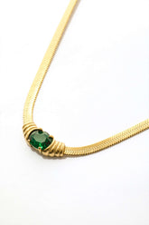 Emerald Snake Chain Necklace