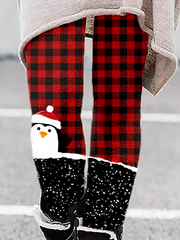 Enge Freizeithose mit Weihnachtsdruck in Übergröße