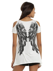 Camisetas florales de manga corta con hombros descubiertos