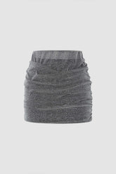 Minifalda de lúrex fruncida