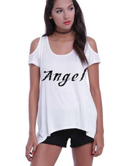 Camisetas florales de manga corta con hombros descubiertos