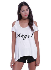 Camisetas florales de manga corta con hombros descubiertos