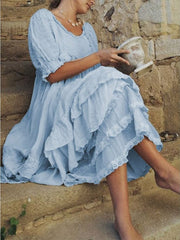 Vestido largo de encaje con temperamento