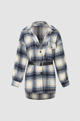 Checkered Jacket With Belt