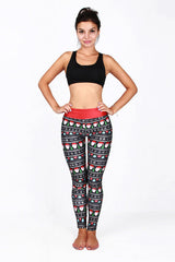 Pantalones de yoga con estampado navideño de Papá Noel