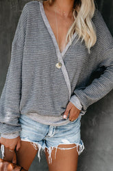 Suéter de punto con cuello en V Cozy Time