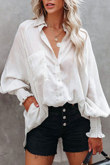 Love Life Oversized Pocket Balloon Sleeve Shirt