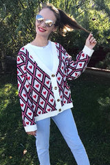 City Night Button-Up Heart Cardigan