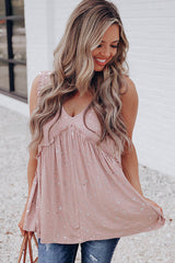 Frisches und kokettes rosa ärmelloses Tanktop