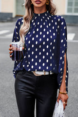 Making Promises Dotted Short Sleeve Cape Top