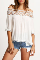 Sweet Memories Off the Shoulder Eyelet Top