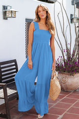 All For You Smocked Sleeveless Jumpsuit