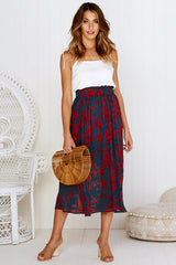 Keep Loving Pleated Print Pocket Maxi Skirt