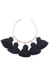 Pulsera metálica con flecos chic