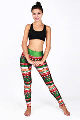 Pantalones de yoga con estampado de luces navideñas