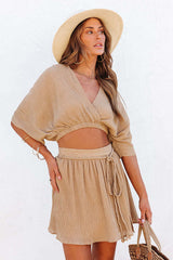 Have Some Fun V-Neck Short Sleeve Suit