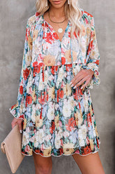 Minikleid mit Blumendruck „Live Free“