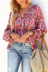 Top de manga larga con estampado rosa "Llena de amor"