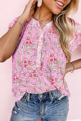 Happy Thoughts Floral Print Short Sleeve Top