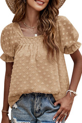 On The Spot Swiss Dot Short Sleeve Top