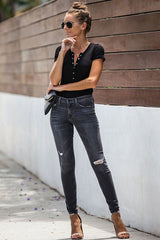 Vaqueros ajustados con lavado negro Just Do It