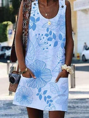 Vestidos rectos de moda para mujer sin mangas estampados