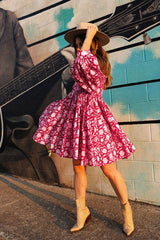 Take Your Joy Printed Babydoll Mini Dress
