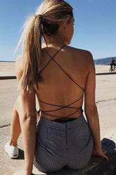 Spaghettiträger-Dessous mit überkreuztem Rücken