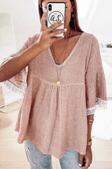 Easy To See Breezy Lace Half Sleeve Top