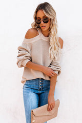 Suéter de punto con hombros descubiertos "El más dulce regalo"