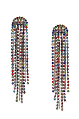 Pendientes colgantes con borlas de cristal